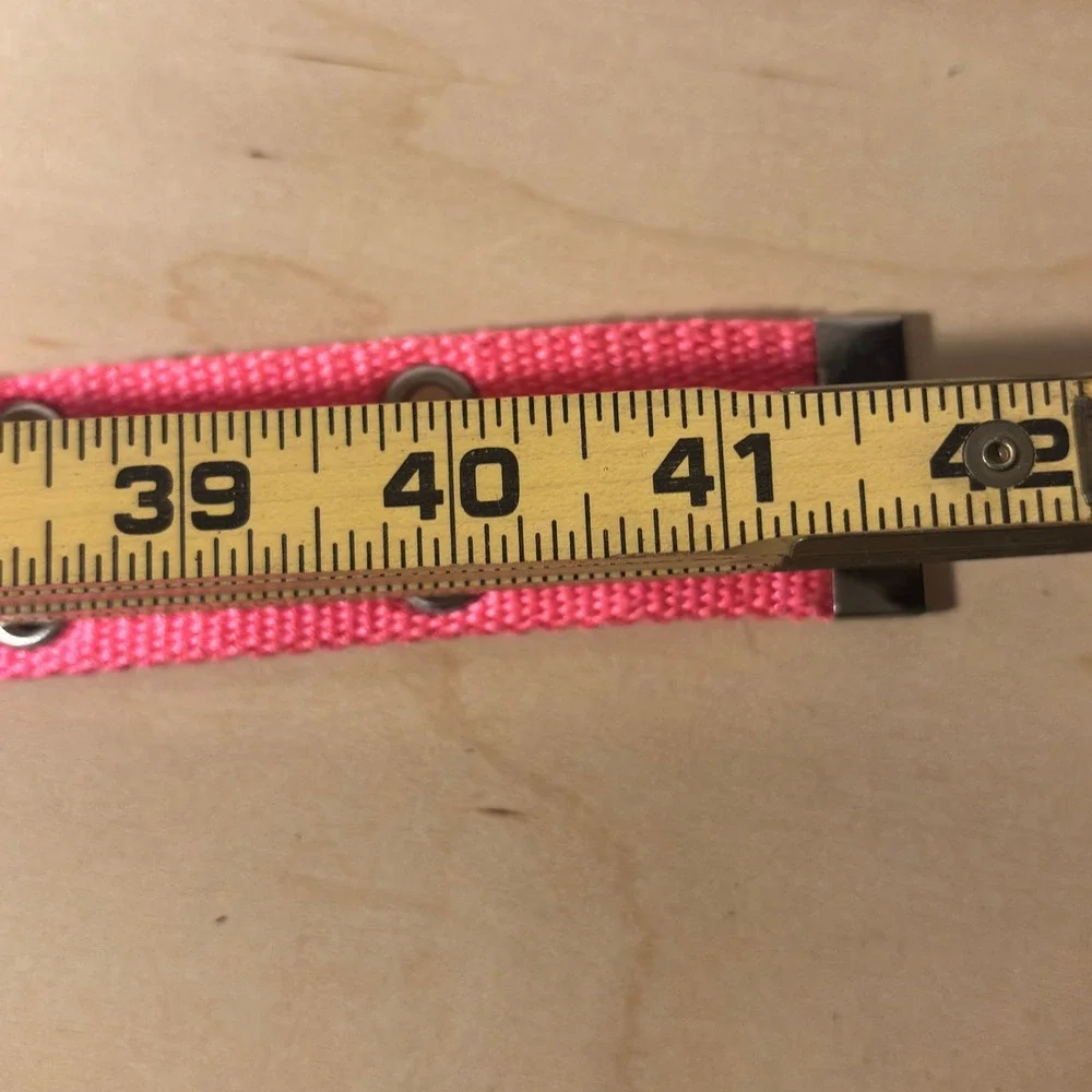 Pink Canvas Grommet Belt Women Sz L Double Hole Y2K Accessory Emo Punk Neon